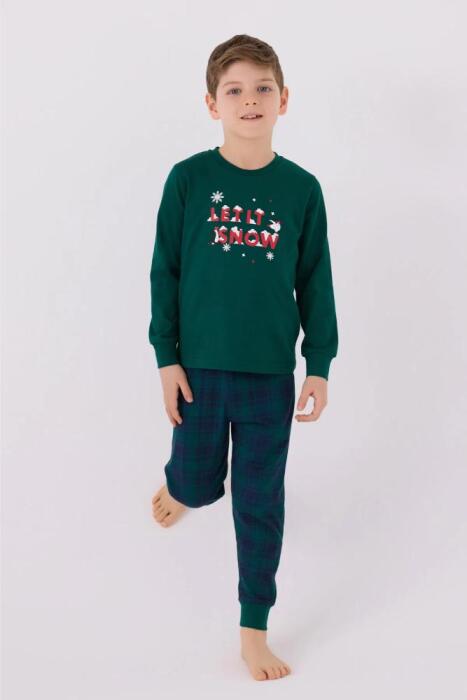 Arnetta 3131-2 Erkek Çocuk Uzun Kollu Pijama Takımı 330 Koyu Yeşil - 3