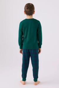 Arnetta 3131-2 Erkek Çocuk Uzun Kollu Pijama Takımı 330 Koyu Yeşil - 5