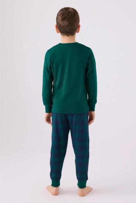 Arnetta 3131-2 Erkek Çocuk Uzun Kollu Pijama Takımı 330 Koyu Yeşil - 5