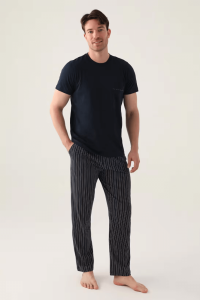Arnetta AR3011 Büyük Beden Erkek Pijama Takımı Lacivert - Arnetta