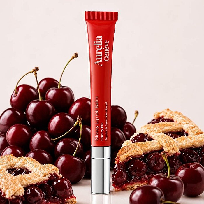 Aurelia Geneve Glossy Lip Oil Balm Cherry Pie - 2