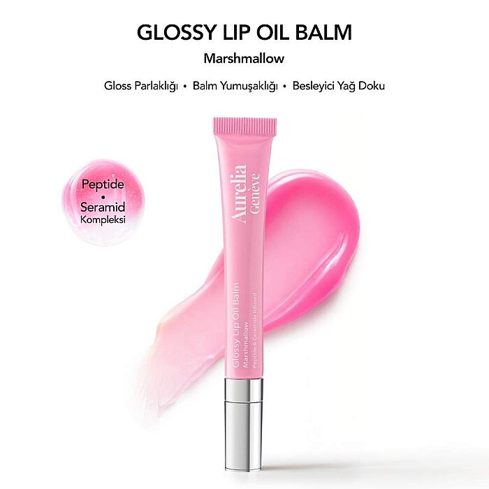 Aurelia Geneve Glossy Lip Oil Balm Marshmallow - 3