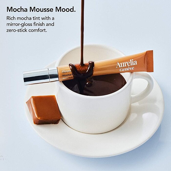 Aurelia Geneve Glossy Lip Oil Balm Mocha Mousse - 4