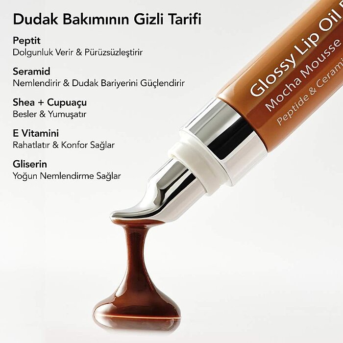 Aurelia Geneve Glossy Lip Oil Balm Mocha Mousse - 5