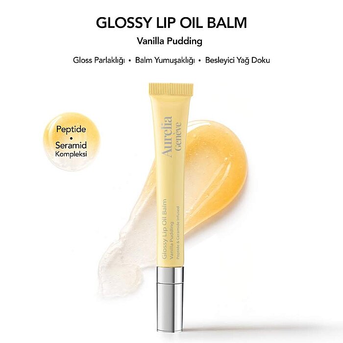 Aurelia Geneve Glossy Lip Oil Balm Vanilla Puding - 3