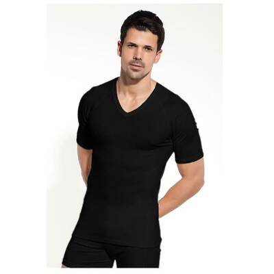 Çift Kaplan 1003 Thermal V Yaka Fanila Siyah - 1