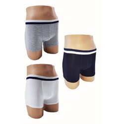 Çift Kaplan 203 Çocuk Boxer 3'lü Gri - Çift Kaplan