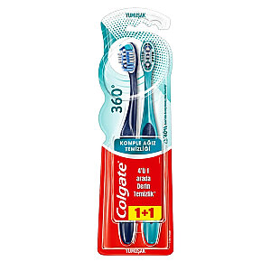 Colgate 360 Komple Ağız Temizliği Diş Fırçası Yumuşak 1+1 - Colgate
