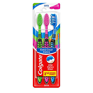 Colgate Extra Clean Colors Diş Fırçası 2+1 - Colgate