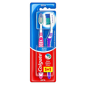Colgate Extra Clean Dil Temizleyicili Diş Fırçası 1+1 Orta - Colgate