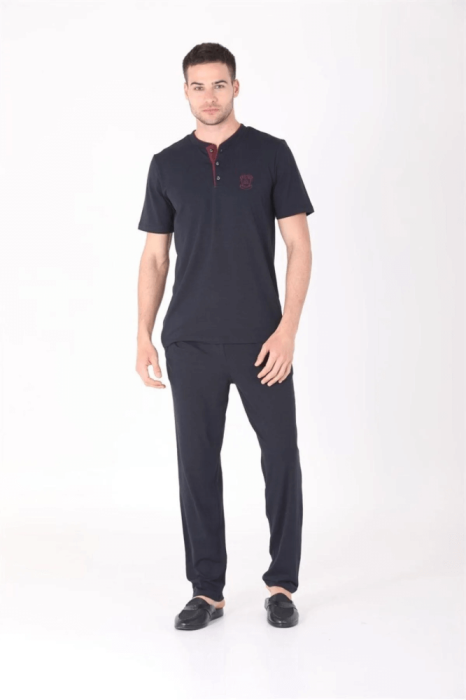 Ds Damat 224016 4'lü Penye Pijama Lacivert - 1