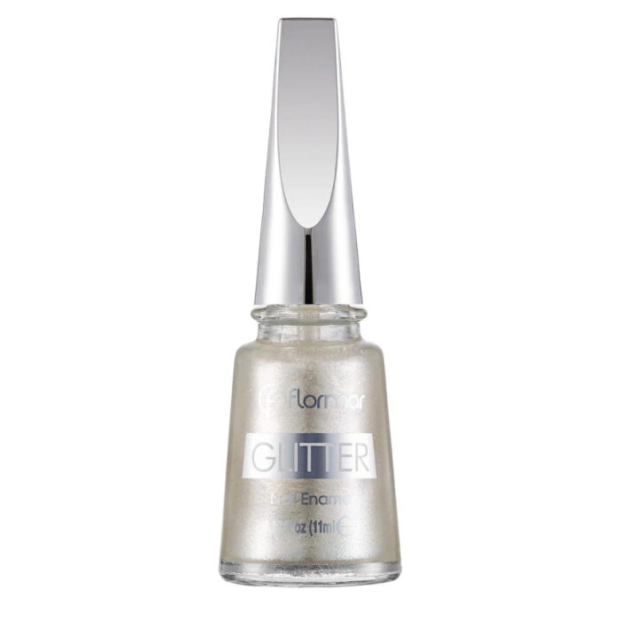 Flormar Glitter Nail Enamel Oje GL12 White Pearl - 1