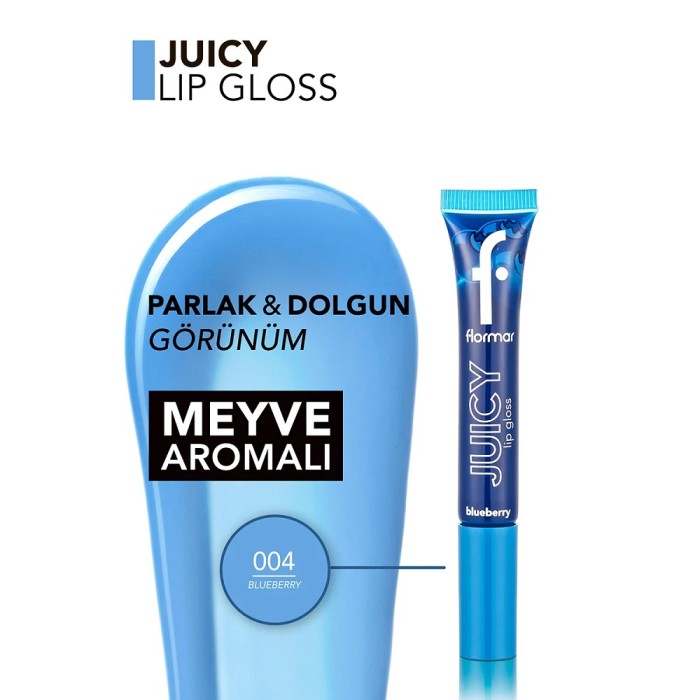 Flormar Juicy Lip Gloss 004 Blueberry - 5