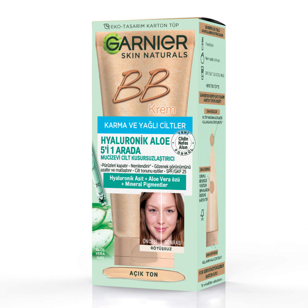 Garnier BB Krem Mucizevi Cilt Kusursuzlaştırıcı Açık Ton Yağlı ve Karma Ciltler 50 Ml - 2