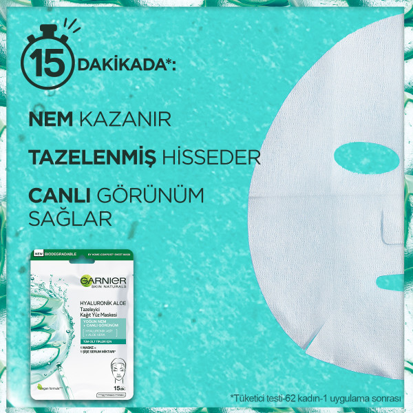 Garnier Hyaluronik Aloe Temizleyici Kağıt Yüz Maskesi - 5