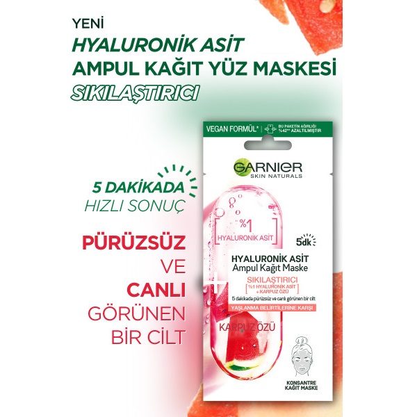 Garnier Hyaluronik Asit Sıkılaştırıcı Ampul Kağıt Yüz Maskesi 15 Gr - 7