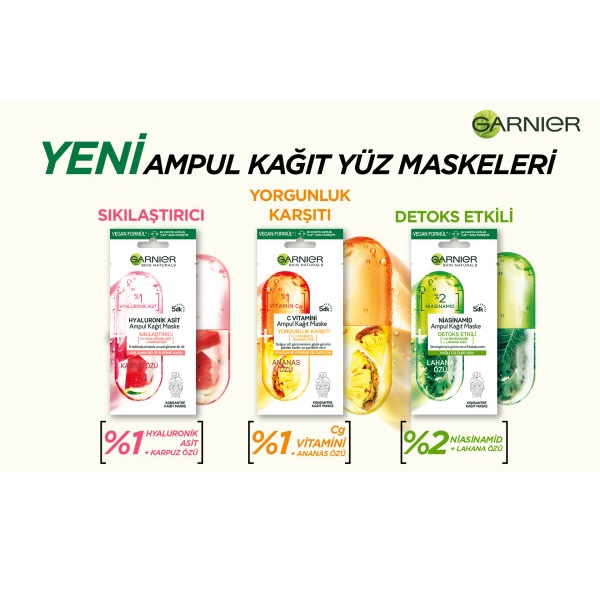 Garnier Hyaluronik Asit Sıkılaştırıcı Ampul Kağıt Yüz Maskesi 15 Gr - 8