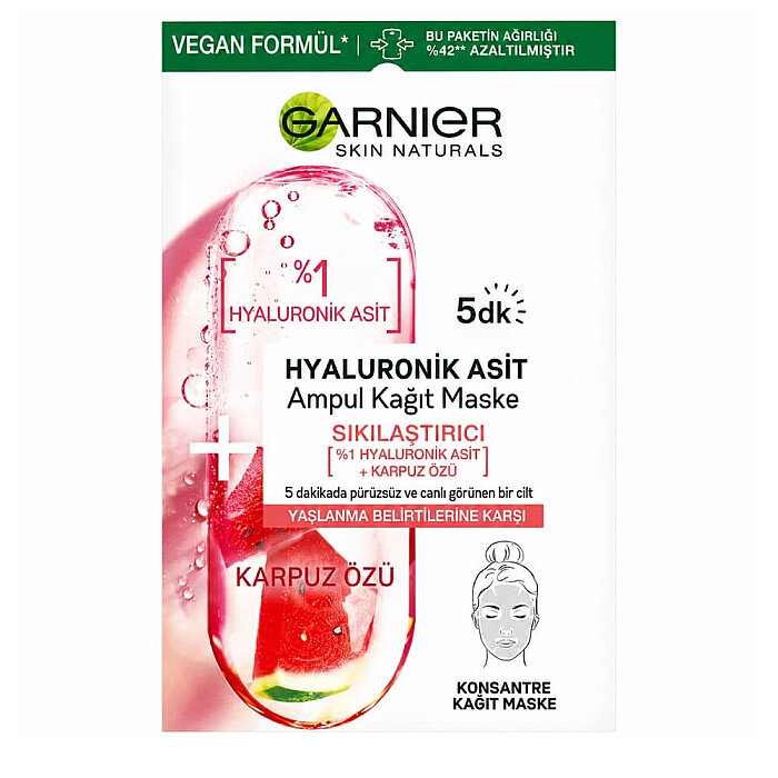 Garnier Hyaluronik Asit Sıkılaştırıcı Ampul Kağıt Yüz Maskesi 15 Gr - 1