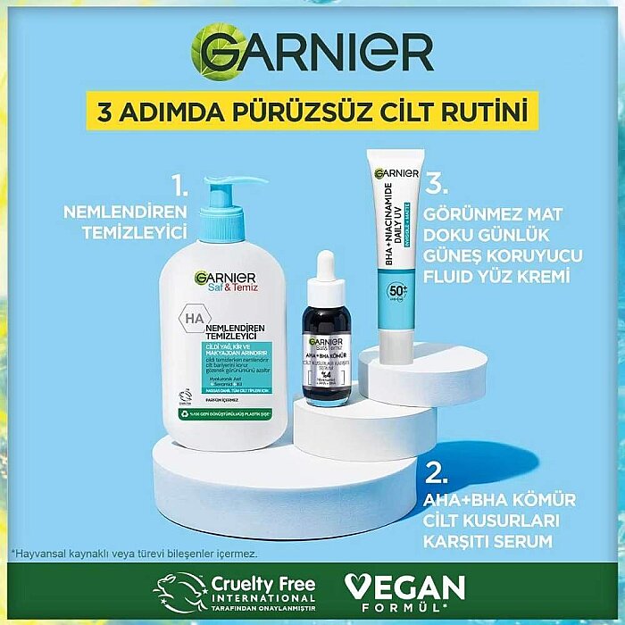 Garnier Saf ve Temiz BHA Niasinamid Günlük Güneş Koruyucu Fluid Yüz Kremi SPF50+ 40 Ml - 5