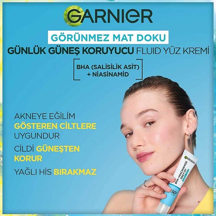 Garnier Saf ve Temiz BHA Niasinamid Günlük Güneş Koruyucu Fluid Yüz Kremi SPF50+ 40 Ml - 3
