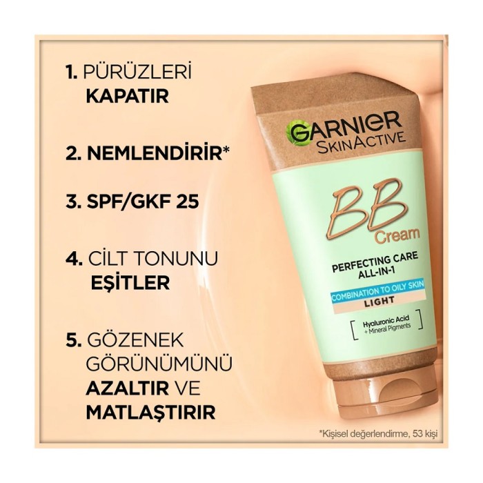 Garnier Skin Karma Yağlı Ciltler için Hyaluronik Aloe BB Krem Açık Ton 40 Ml - 4