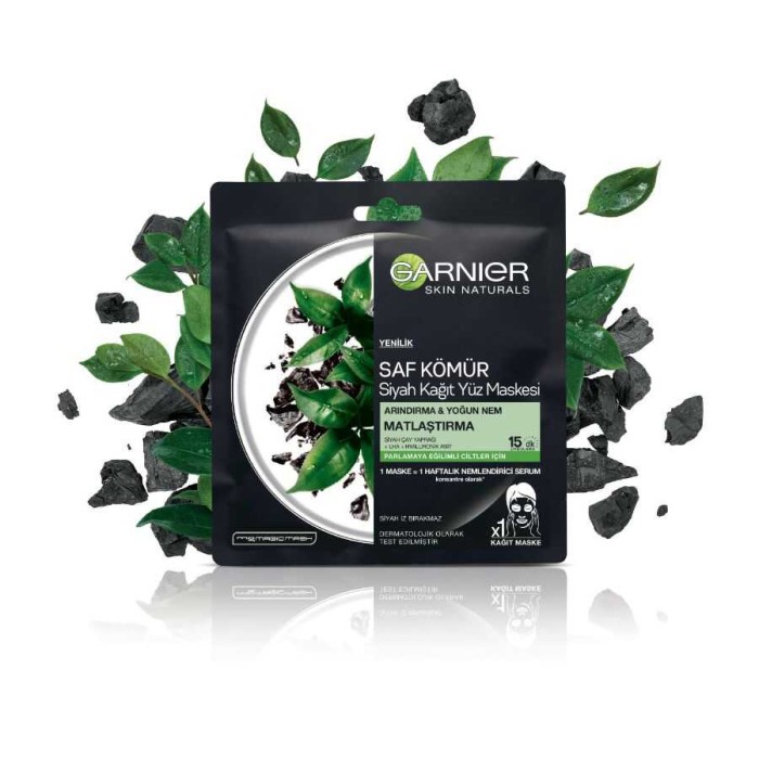 Garnier Skin Naturals Kömürlü Kağıt Yüz Maskesi Siyah Çay - 3