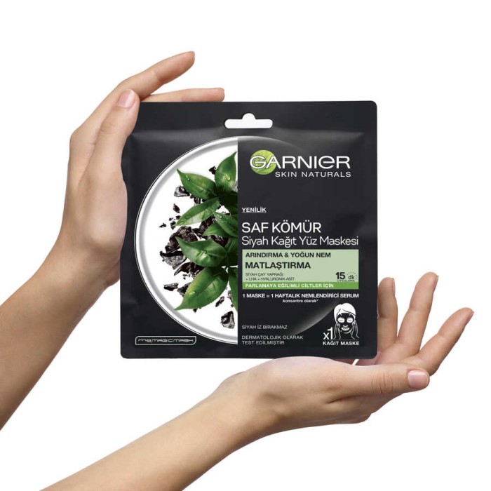 Garnier Skin Naturals Kömürlü Kağıt Yüz Maskesi Siyah Çay - 2