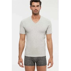 Kom Antonio V Yaka T Shirt Gri Melanj - Kom