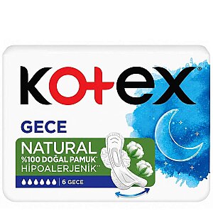 Kotex Natural Hijyenik Ped Ultra Single Gece 6'lı 