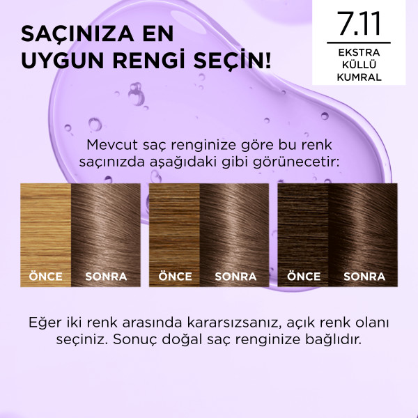 L'Oréal Paris Excellence Cool Creme 7.11 Ekstra Küllü Kumral Saç Boyası - 7