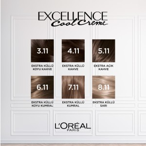 L'Oréal Paris Excellence Cool Creme 8.11 Ekstra Küllü Sarı Saç Boyası - 8