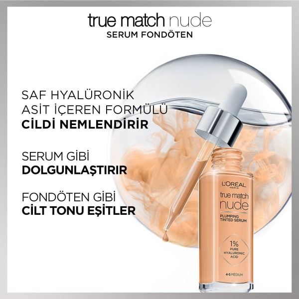 L'Oréal Paris True Match Nude Fondöten Serum 1-2 Rosy Light - 3