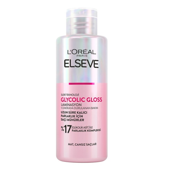 L'Oreal Paris Elseve Glycolic Gloss Parlaklığı Saça Mühürleyen Laminasyon 5 Dakikada Durulanan Bakım 200 Ml - 1