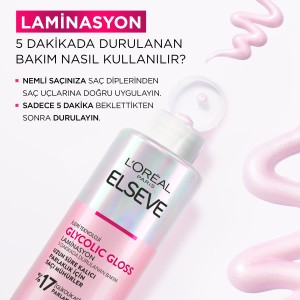 L'Oreal Paris Elseve Glycolic Gloss Parlaklığı Saça Mühürleyen Laminasyon 5 Dakikada Durulanan Bakım 200 Ml - 6