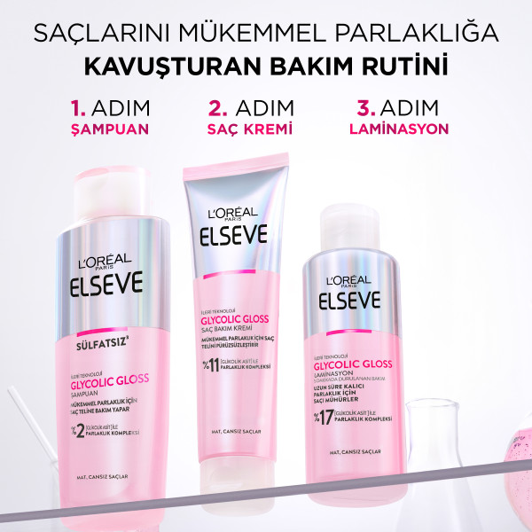 L'Oreal Paris Elseve Glycolic Gloss Parlaklığı Saça Mühürleyen Laminasyon 5 Dakikada Durulanan Bakım 200 Ml - 7