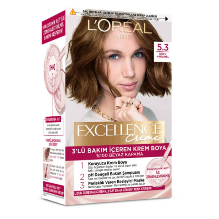 L'Oréal Paris Excellence Creme Gloss Saç Boyası 5.3 Koyu Kızıl Kahve - 1