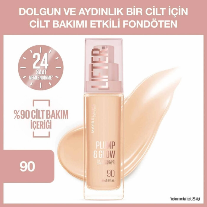 Maybelline Lifter Fondöten Plump&Glow 90 - 3