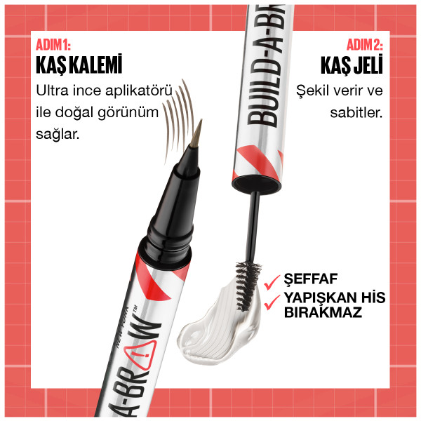 Maybelline New York Build a Brow 2in1 Kaş Kalemi ve Jeli Ash Brown - 5