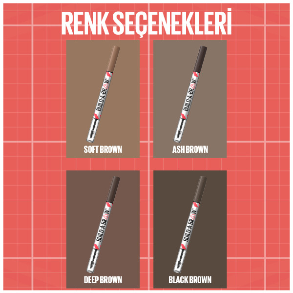 Maybelline New York Build a Brow 2in1 Kaş Kalemi ve Jeli Black Brown - 6