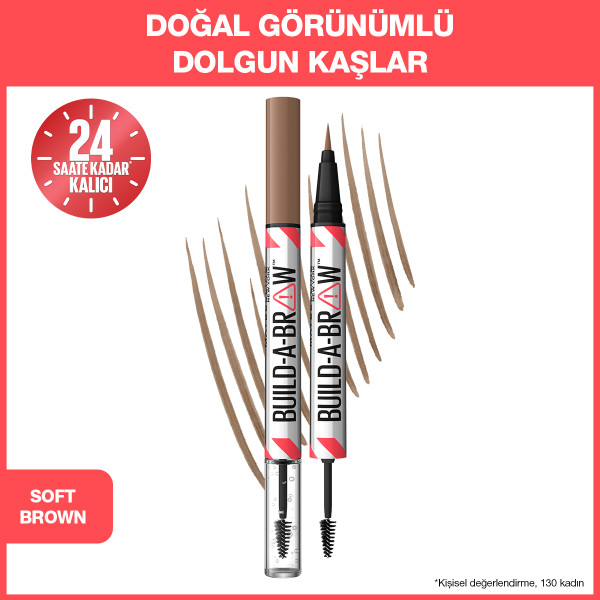 Maybelline New York Build a Brow 2in1 Kaş Kalemi ve Jeli Soft Brown - 3