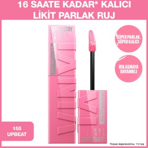 Maybelline New York Super Stay Vinyl Ink Uzun Süre Kalıcı Likit Parlak Ruj 155 Upbeat - 2