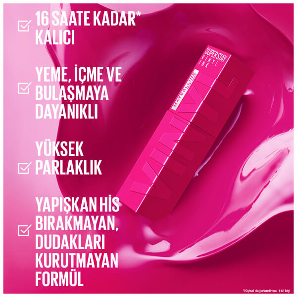 Maybelline New York Super Stay Vinyl Ink Uzun Süre Kalıcı Likit Parlak Ruj 160 Sultry - 8
