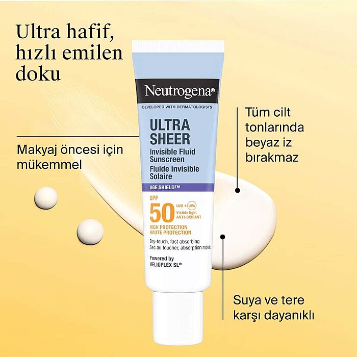 Neutrogena Sun Ultra Sheer Age Shield Fluid Spf50 50 Ml - 3