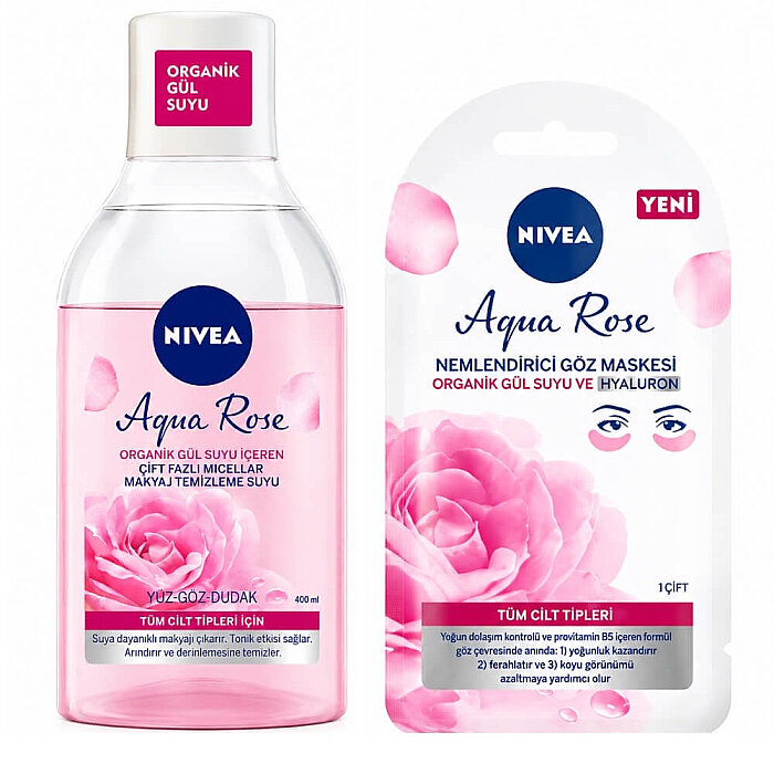 Nivea Aqua Rose Makyaj Temizleme Suyu 400 Ml + Göz Maskesi Set - 1