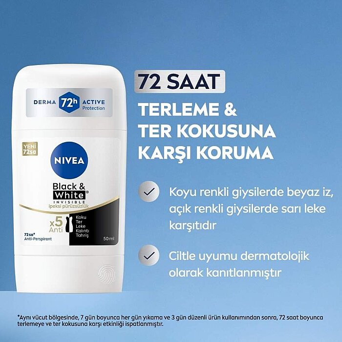 Nivea Black&White Silk Smooth Deo Stick 50 Ml - 2