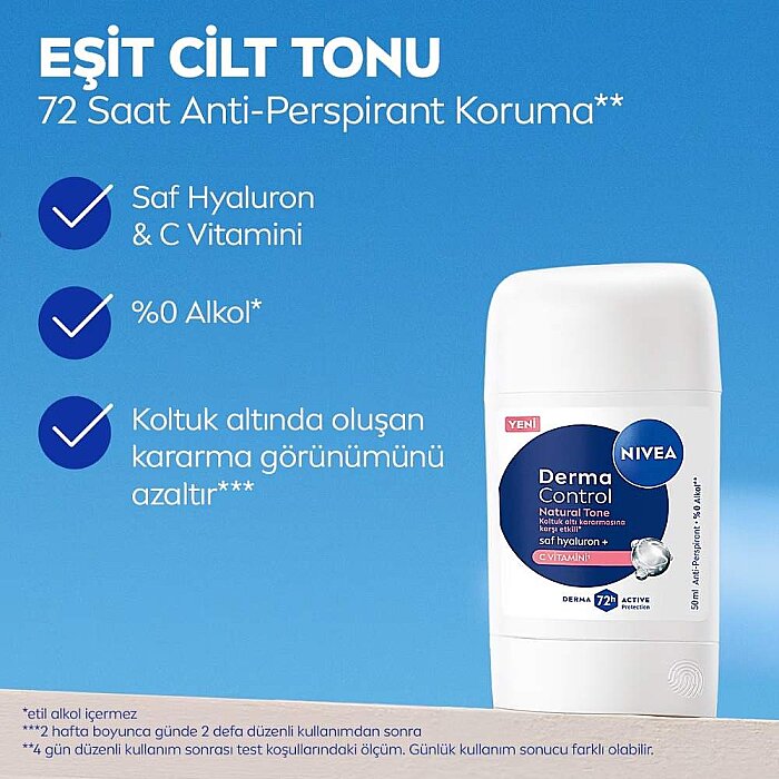 Nivea Derma Control Natural Tone Kadın Deo Stick 50 Ml - 2