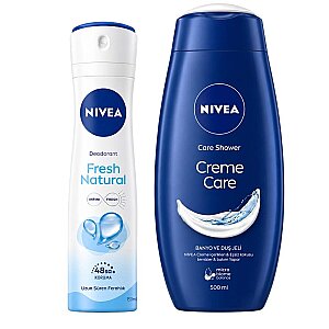Nivea Fresh Natural Kadın Deodorant 150 Ml + Creme Care Duş Jeli 250 Ml Set - Nivea