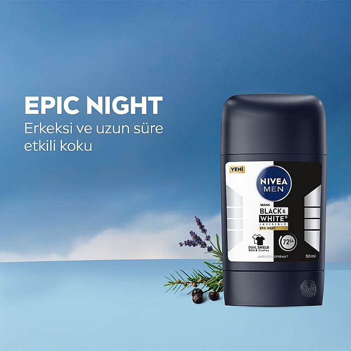 Nivea Men Black & White Epic Night Erkek Deodorant Stick 50 Ml - 7