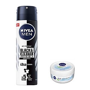 Nivea Men Black&White Power Deo 150 Ml + Soft Cream 50 Ml Set 