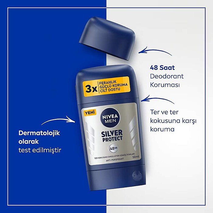 Nivea Men Silver Protect Deo Stick 50 Ml - 2